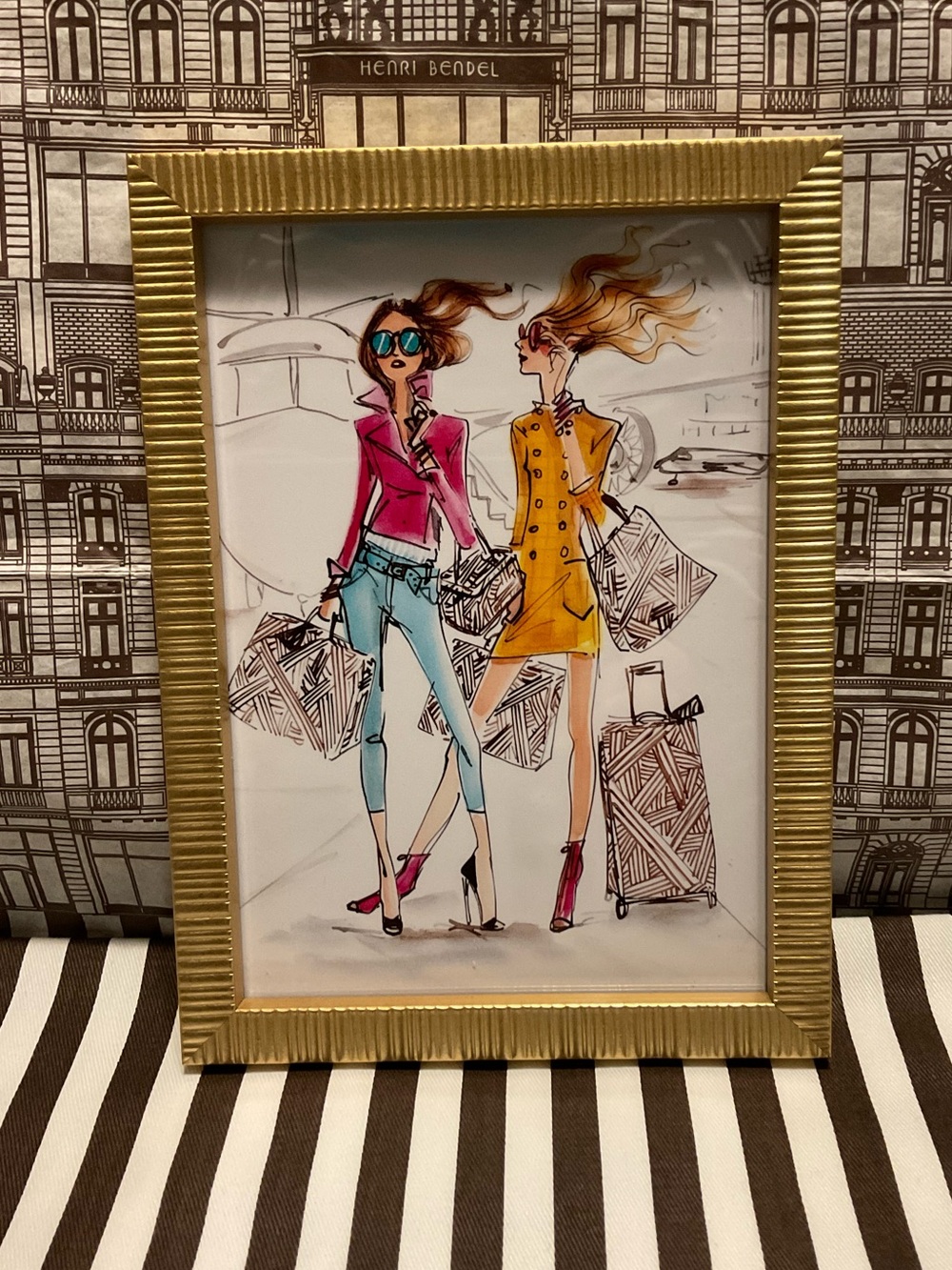 Framed Henri Bendel Bendel Girl Image - Travelers with Disturbed Pattern Luggage